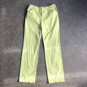 Light Green Straight-Leg Pants Women’s Size 6 Appleseeds Elastic Waist